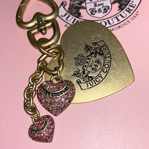 Vintage Juicy Couture keychain handbag charm vintage heart Scotty dog key fob - Picture 14 of 16